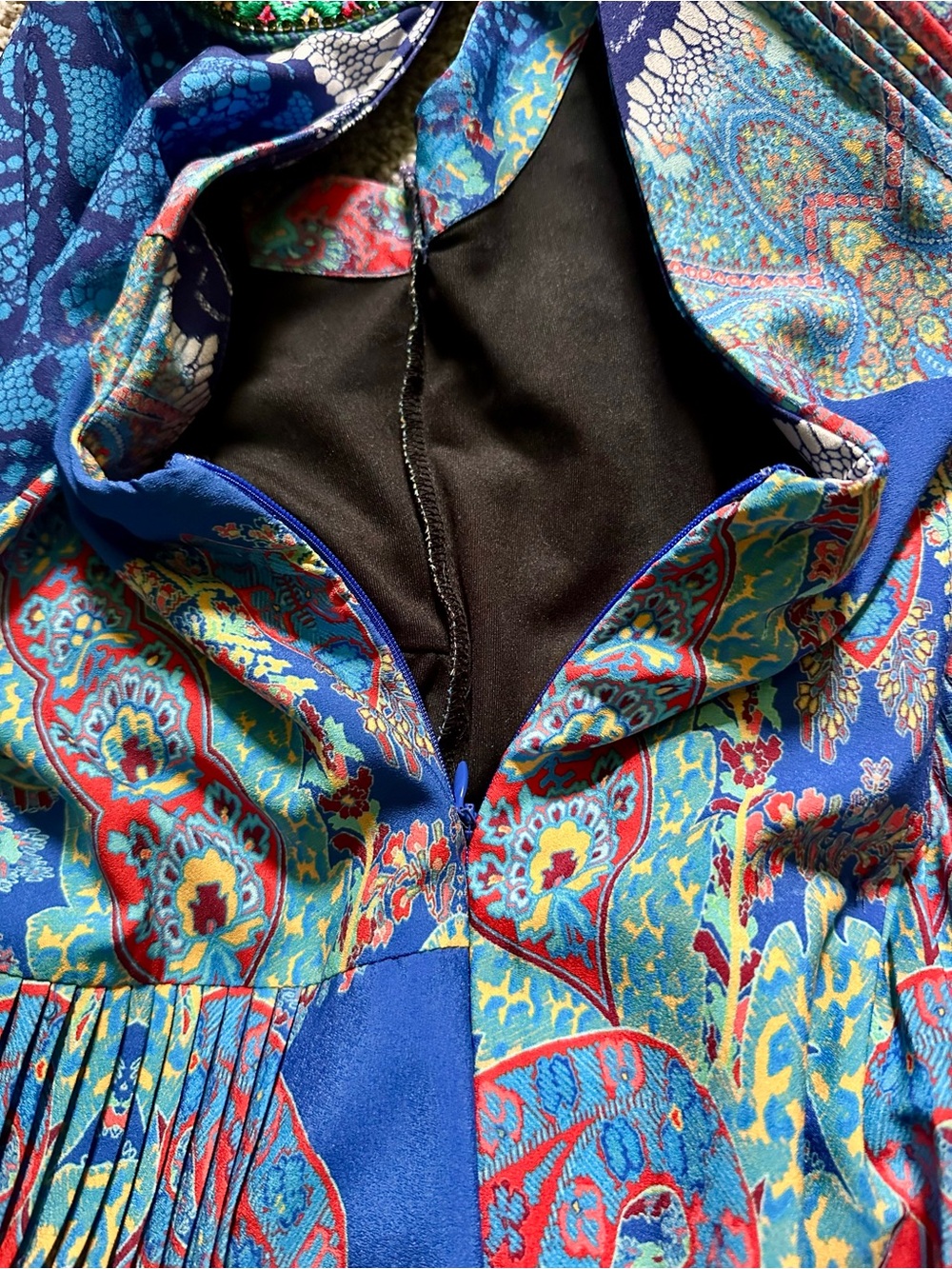 Ranna Gill Blue Multicolor Halter Maxi Dress - Picture 10 of 10
